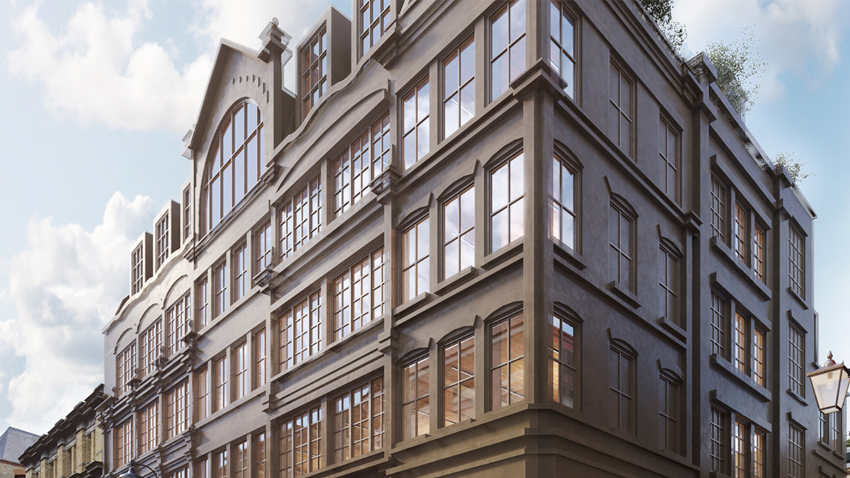 Number 8, Bleeding Heart Yard, view to corner of building